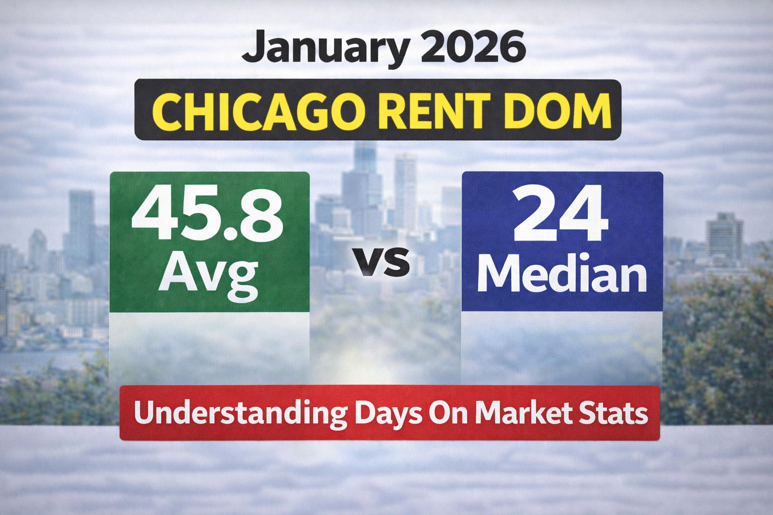 Chicago 3-Bedrooms Averaged 45.8 Days on Market in January. The Median Was 24. Here Is What That Gap Really Means.